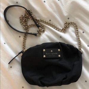 Kate Spade Greta crossbody black gold chain